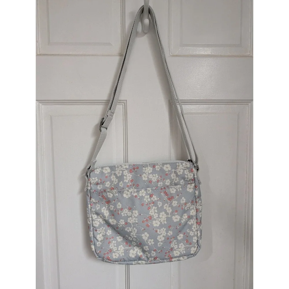 Kipling Sabian Mini Crossbody Bag Floral Camo  Gray Gorilla Charm Keychain